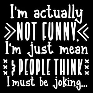 Not Funny, Mean Decal